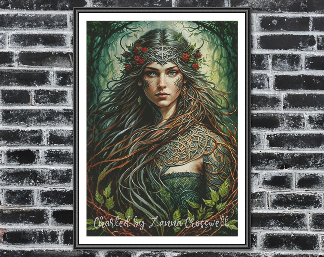 Forest Nymph - Modern Full Coverage Cross Stitch Pattern for Advanced ...