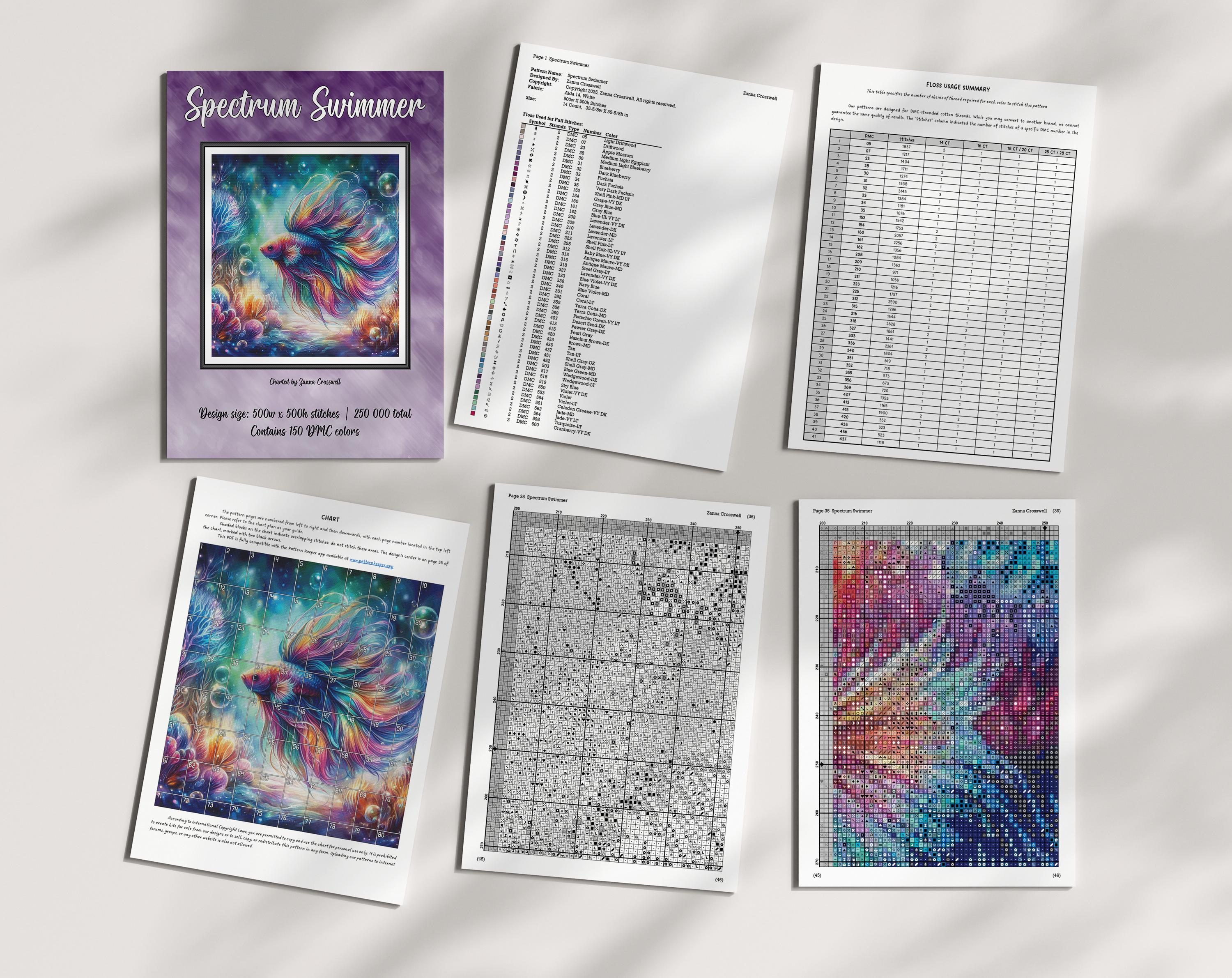 Spectrum Swimmer - Underwater Rainbow Fish Modern Full Coverage Cross ...