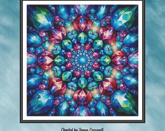 Gemstone Kaleidoscope - Colorful Jewel Mandala Large Modern Full
