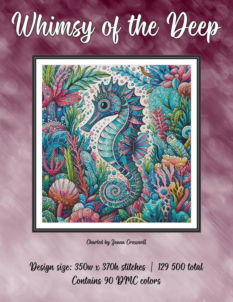 Whimsy of the Deep - Underwater Life Full Coverage Cross Stitch Pattern ...
