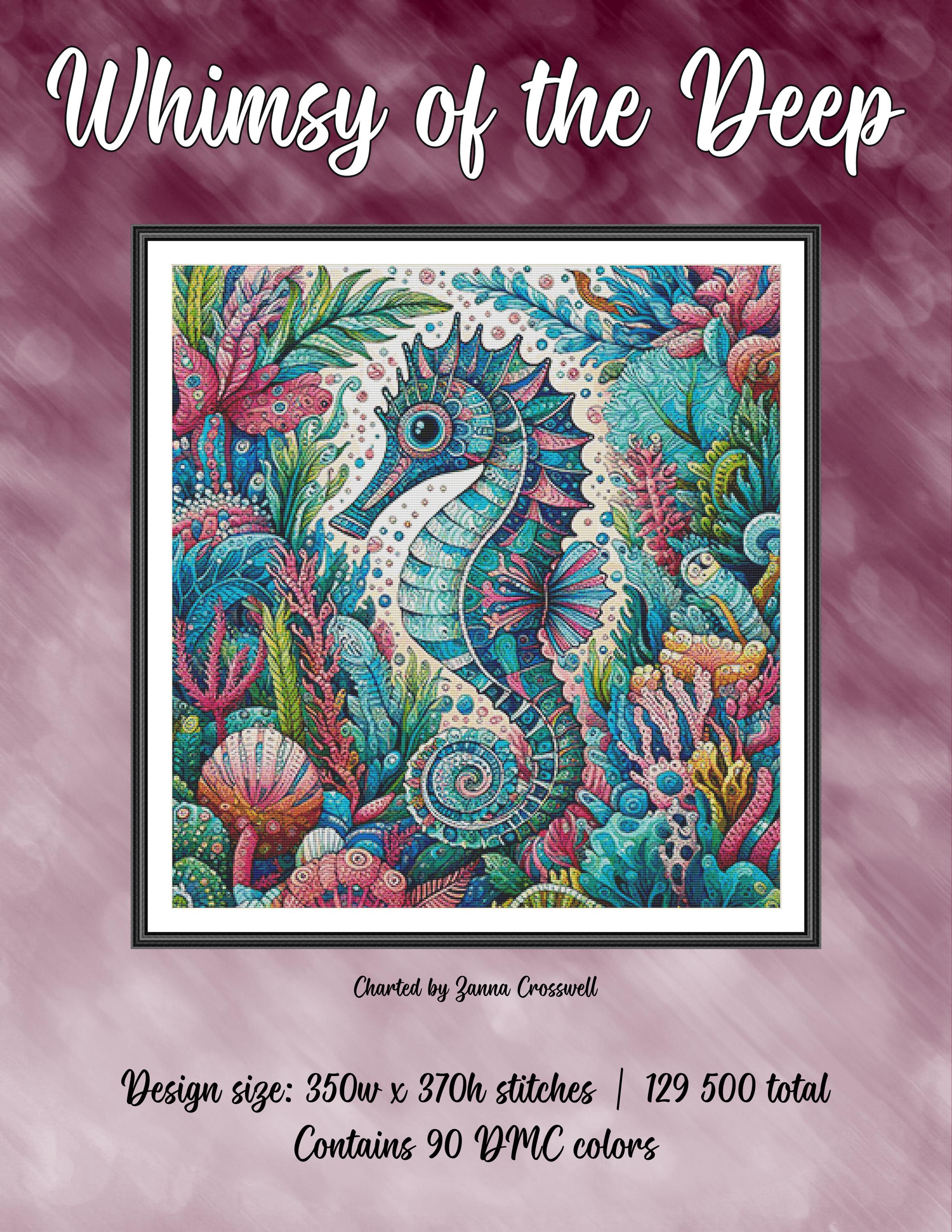 Whimsy of the Deep - Underwater Life Full Coverage Cross Stitch Pattern ...