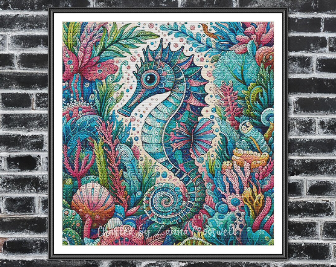 Whimsy of the Deep - Underwater Life Full Coverage Cross Stitch Pattern ...