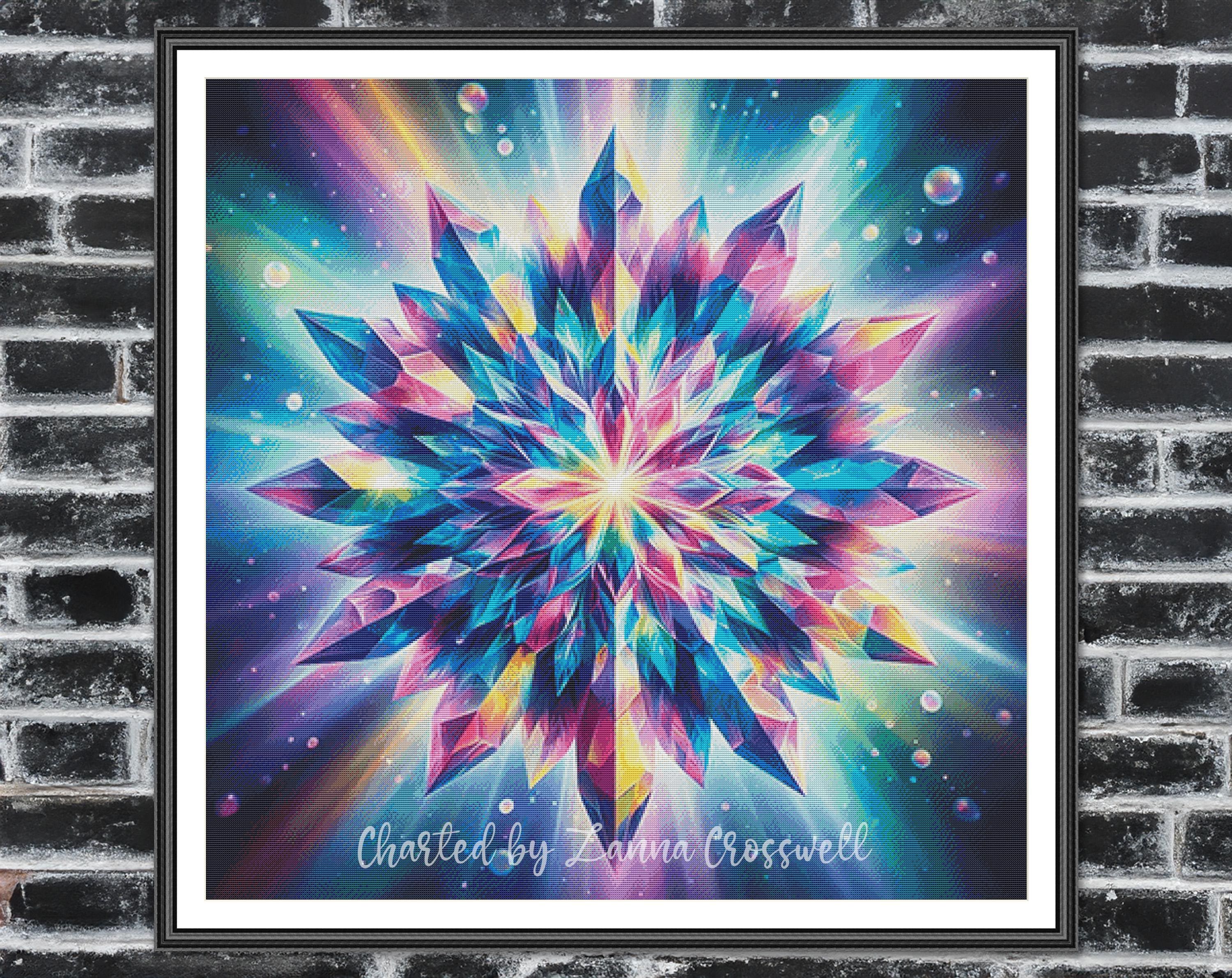 Crystal Glow - Colorful Large Modern Full Coverage Counted Cross Stitch ...