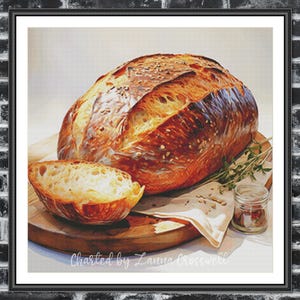 Bröd - Modernt heltäckande korsstygnsmönster för avancerade broderare. Nedladdningsbar PDF Pattern Keeper-kompatibel.