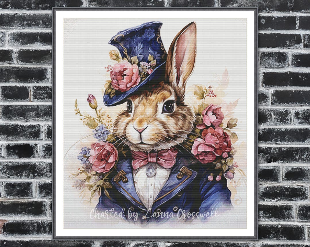 The Noble Rabbit - Modern Full Coverage Cross Stitch Pattern for ...