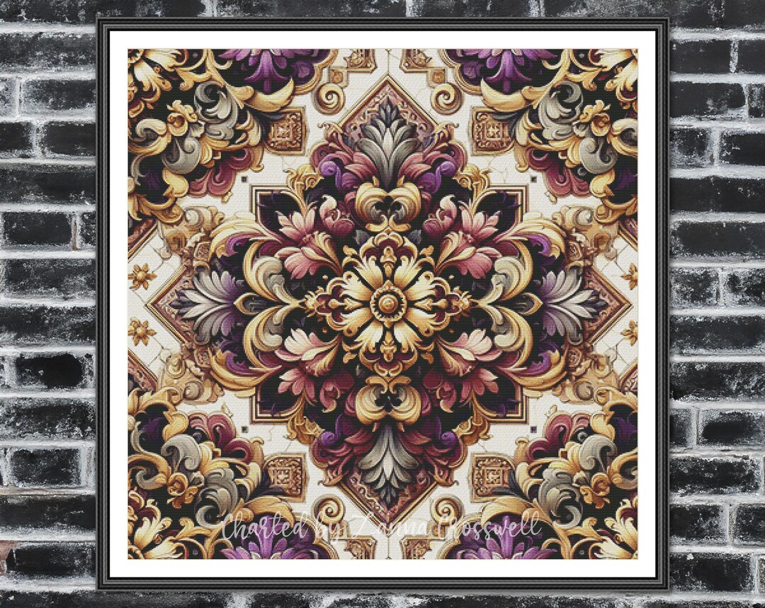 Ornamented Baroque - Full Coverage Cross Stitch Pattern for Advanced ...