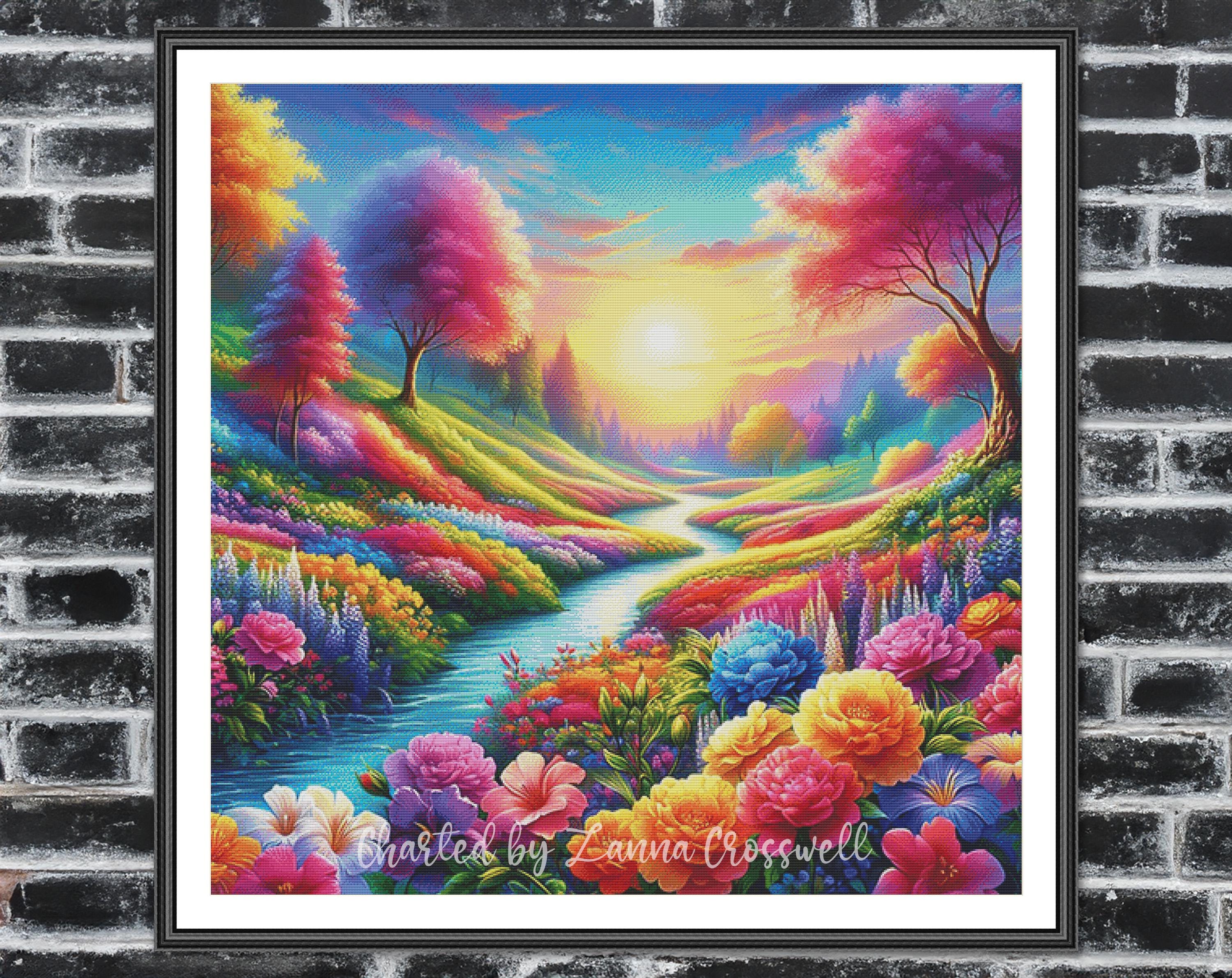 Floral Fantasia - MAX COLORS Full Coverage Counted Cross Stitch