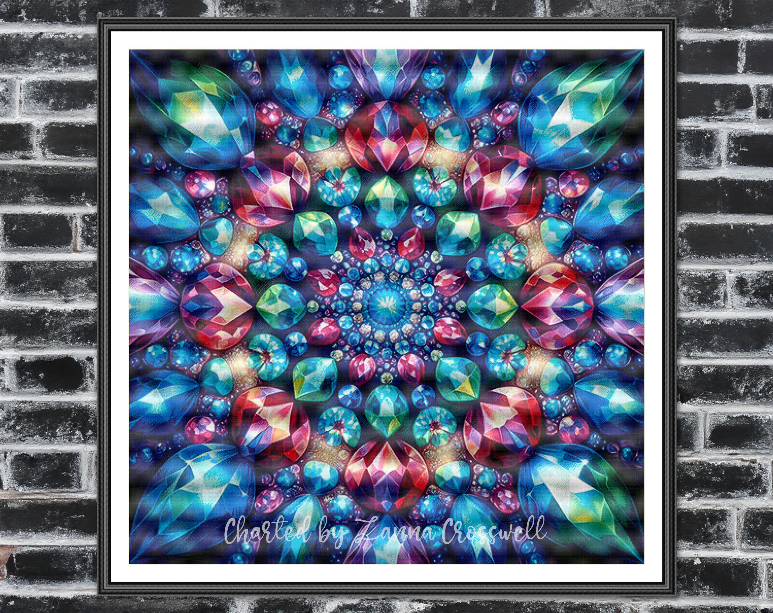 Gemstone Kaleidoscope - Colorful Jewel Mandala Large Modern Full