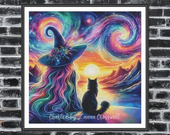 Colorstorm Sorcery (Klein) - Modernes Kreuzstichmuster mit voller Abdeckung für Fortgeschrittene. Herunterladbare druckbare PDF-Datei PK getestet.