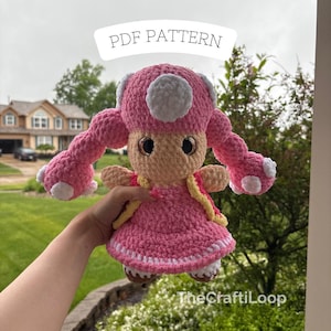 Mushie Girl Crochet Pattern, Low Sew Crochet, Amigurumi Instructions, Crochet Plushie Pattern, PDF Pattern, Intermediate Crochet Pattern