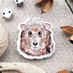 Autocollant mouton adorable, joli sticker animal cute, mouton mignon souriant, décoration charmante pour gourde, smartphone, ordinateur...
