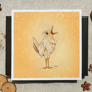 Ilustración de pájaro canario, retrato de un adorable canario cantor, reproducción para niños, regalo de cumpleaños, bonita decoración de pared.
