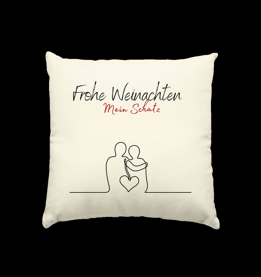 Frohe Weihnachten Schatz Kissen Natur 40x40cm Etsy