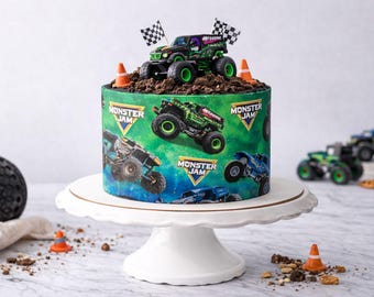 Edible Fondant Sheet A4 Monster Truck – Decorative Fondant for Cutting & Stamping | Cake Decoration for Children's Birthdays, Cakes, Cookies