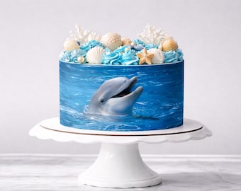 Edible Fondant Sheet A4 Dolphin – Decorative Fondant for Cutting & Stamping | Cake Decoration Seaside, Children's Birthday