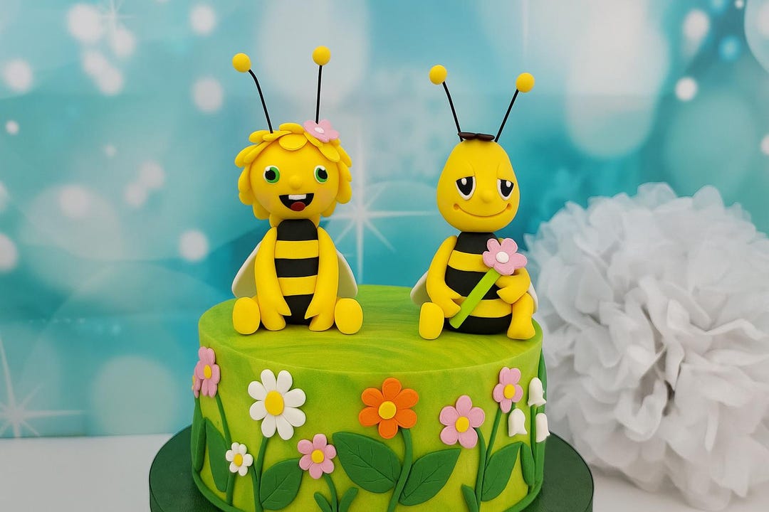 Bienen-Tortendeko Set – 18-teilig, Gänseblümchen-Design, Aus Kunststoff, Für Geburtstag, Sommerparty & Babyshower