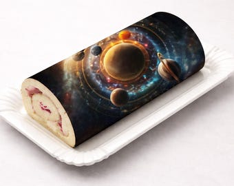 Edible roulade decoration planets space – Fondant sheet A4 space astronaut cake decoration