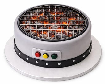 Edible Grill Grate Cake Topper 19 cm | Fondant Charcoal Grill Topper | BBQ Birthday Cake | Barbecue Party Cake Decoration