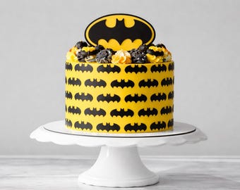 Edible Fondant Sheet A4 Bat Emblem – Superhero Comic Look for Cutting & Punching | Cake Decoration for Children's Birthdays
