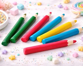 Chocolate Decorating Pencils (8 pieces) | Edible Cake Decorations for Back to School | School Cupcake Decorations | White Chocolate Pencils