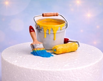 Edible Painter Cake Topper made of Fondant, Craftsman Cake Decoration
