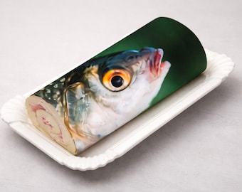 Fish roulade decoration – edible fondant sheet for wrapping a roulade, size approx. 21 × 29 cm (A4),
