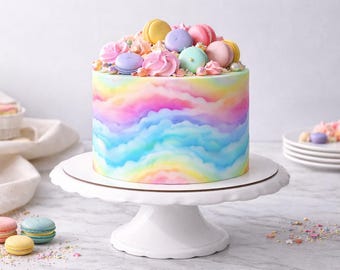 Edible Fondant Sheet A4 Rainbow – Decorative Fondant for Cutting & Stamping | Cake Decoration for Cakes, Cupcakes, Cookies