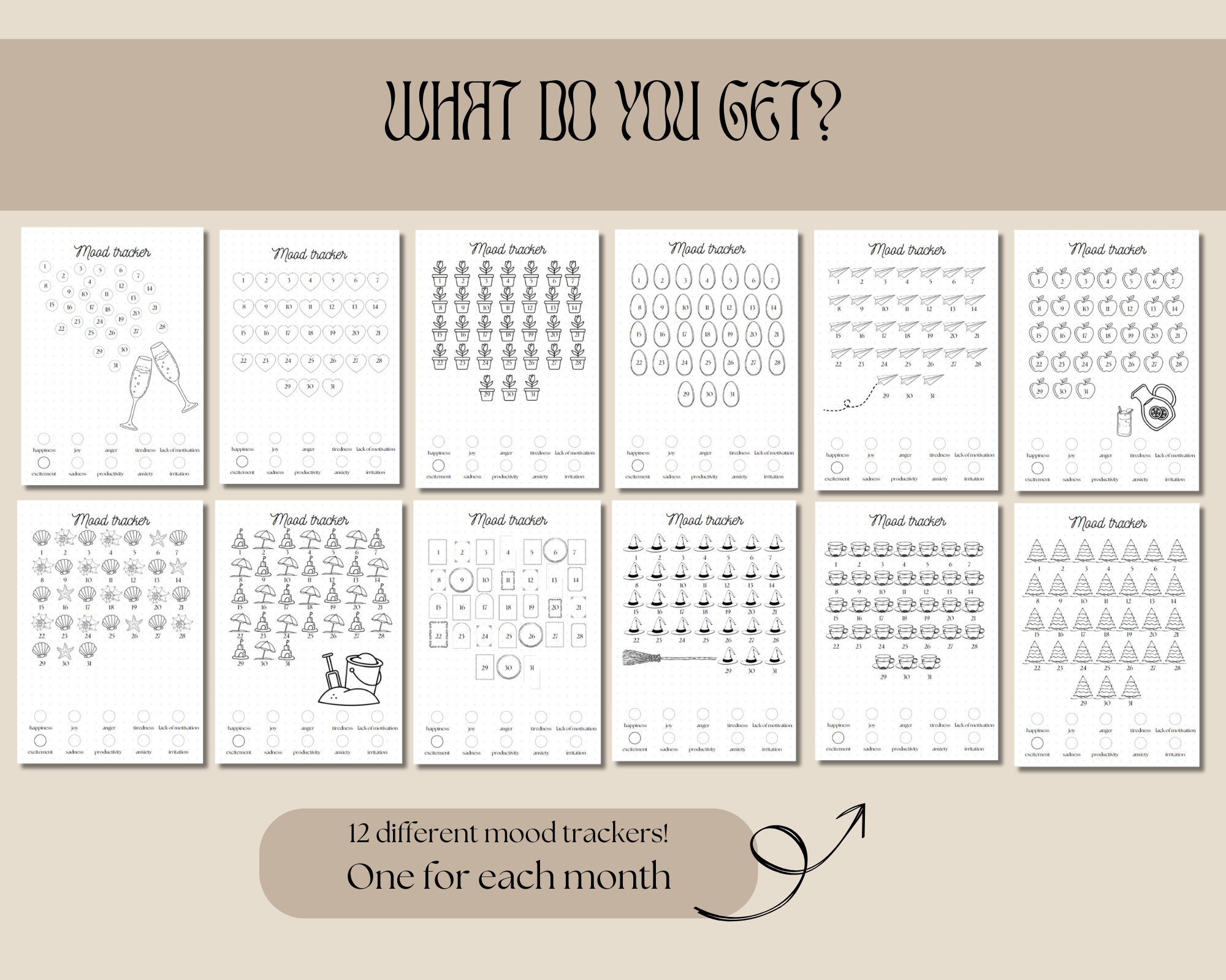 Bullet Journal Printables, Bullet Journal Bundle, Trackers, A4 A5 ...