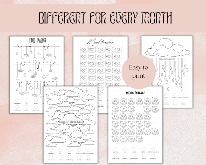 Daily Mood Tracker Printable Mood Printable Tracker Mental Health Mood ...