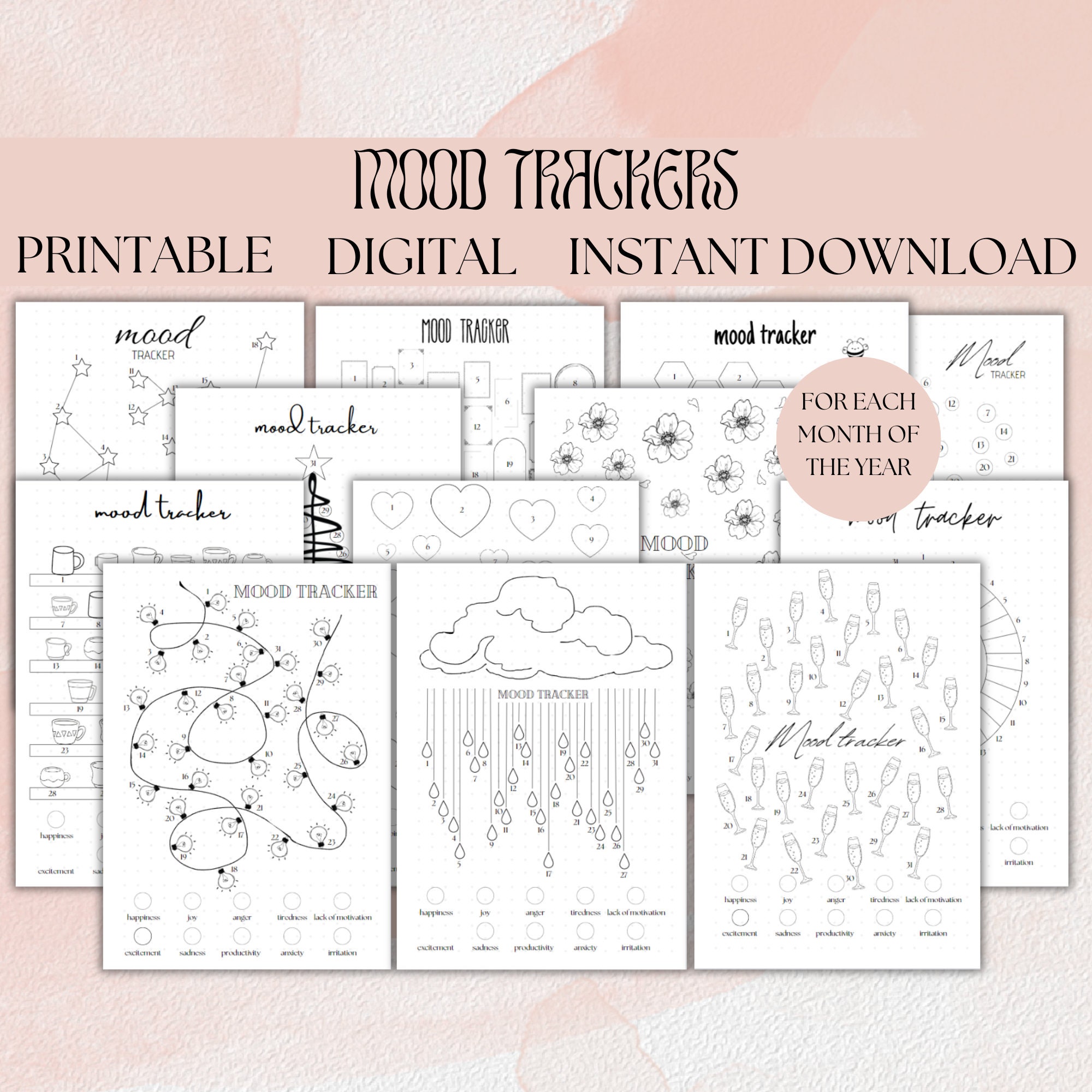 mood-trackers-printable-kit-mental-health-tracker-mood-track-bullet-journal-emotion-tracker-anxiety-tracker-mood-journal-a4-a5-letter-etsy