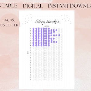 Sleep Tracker - Sleep Log - Printable Monthly Sleep Tracker - Sleep Analysis - Sleep Cycle - Sleep Quality - Journal Page