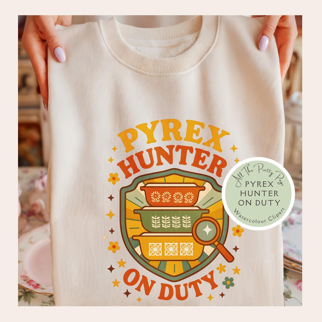 Pyrex Graphics Pyrex Hunter on Duty PNG | Retro Thrift Design | Vintage Kitchen ...