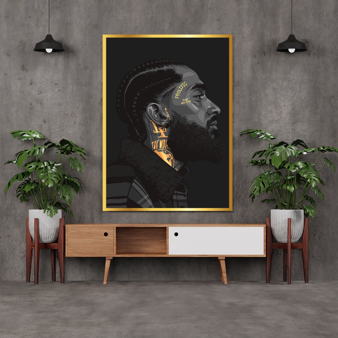 Nipsey Hussle American Rapper Canvas Wall Art Decoration Etsy