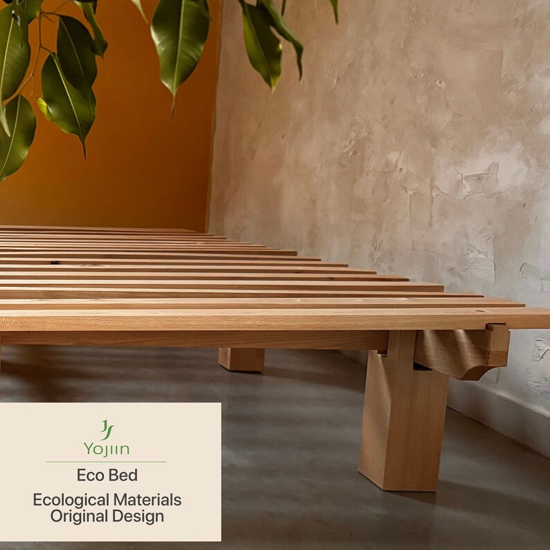 Japanese Wooden Bed Frame, Japanese Joinery Bed Frame, Futon Bed, Platform Bed, Wood Bed Frame