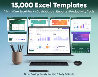 Excel Template Bundle: 15,000+ Business Spreadsheets & Dashboards (Instant Download)