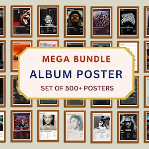 500+ Musikalbum Cover Poster - Album Art Prints, Alben Digital Download, Musik Poster Sammlung, Album Cover Wandset