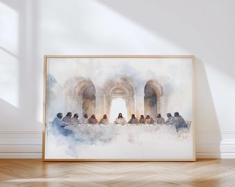 The Last Supper Painting, Jesus Art, Religious Painting, LDS Art, Spiritual Wall Art, Printable Art Christian Decor, Bible Art, A171