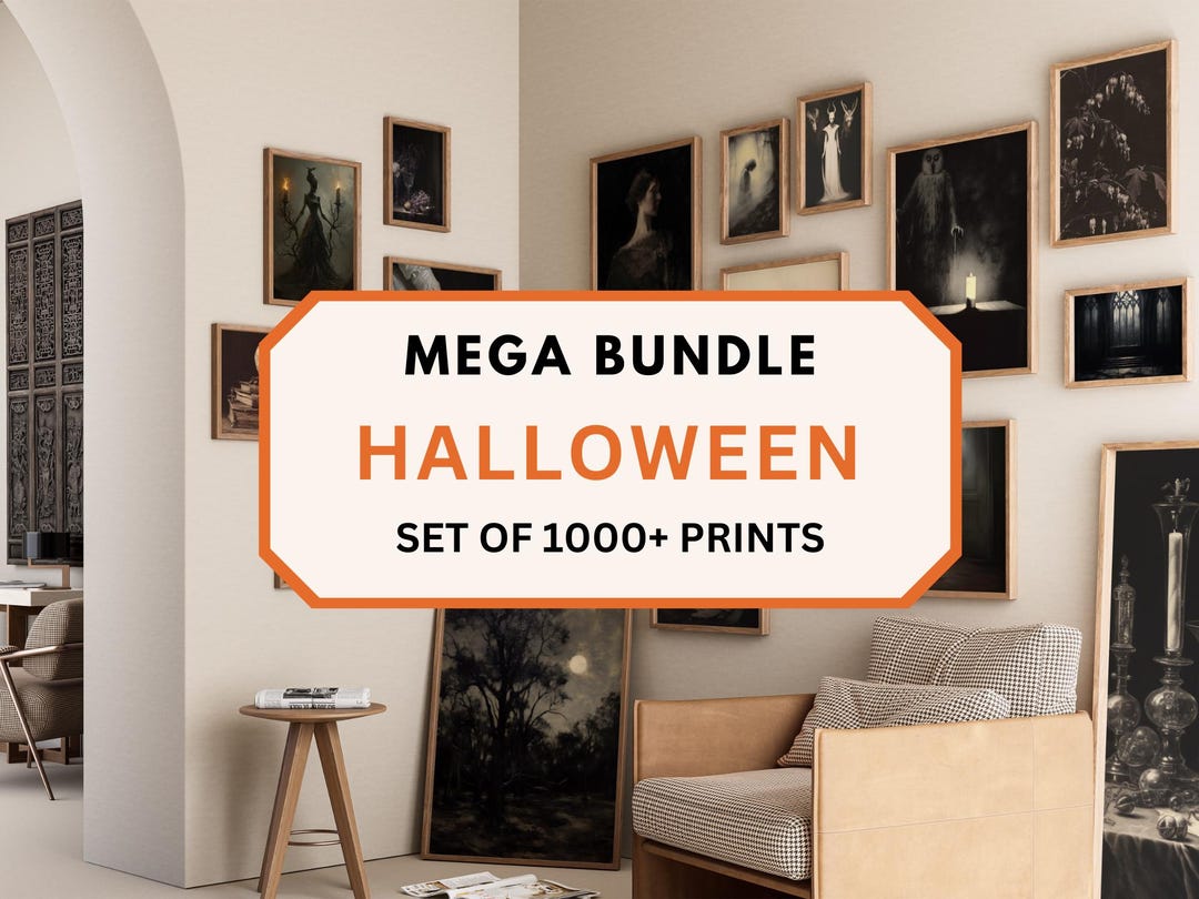 Vintage Halloween Print Set | Dark Academia Gothic Decor (digital ...