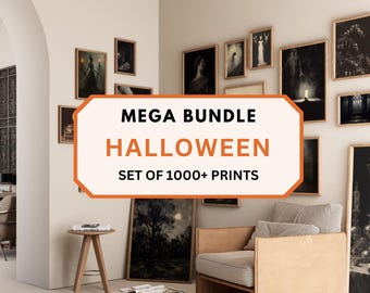 Zestaw nadruków na Halloween w stylu vintage | Dark Academia Gothic Decor (pobranie cyfrowe)