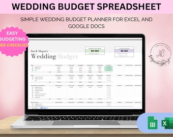 Wedding Budget Planner, Customizable Google Sheets (Digital Download)