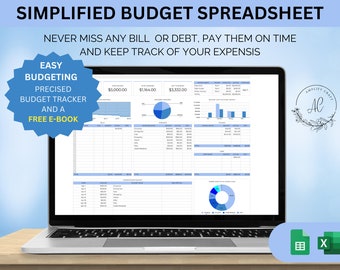 Monthly Budget Spreadsheet, Personal Finance Planner (Google Sheets)