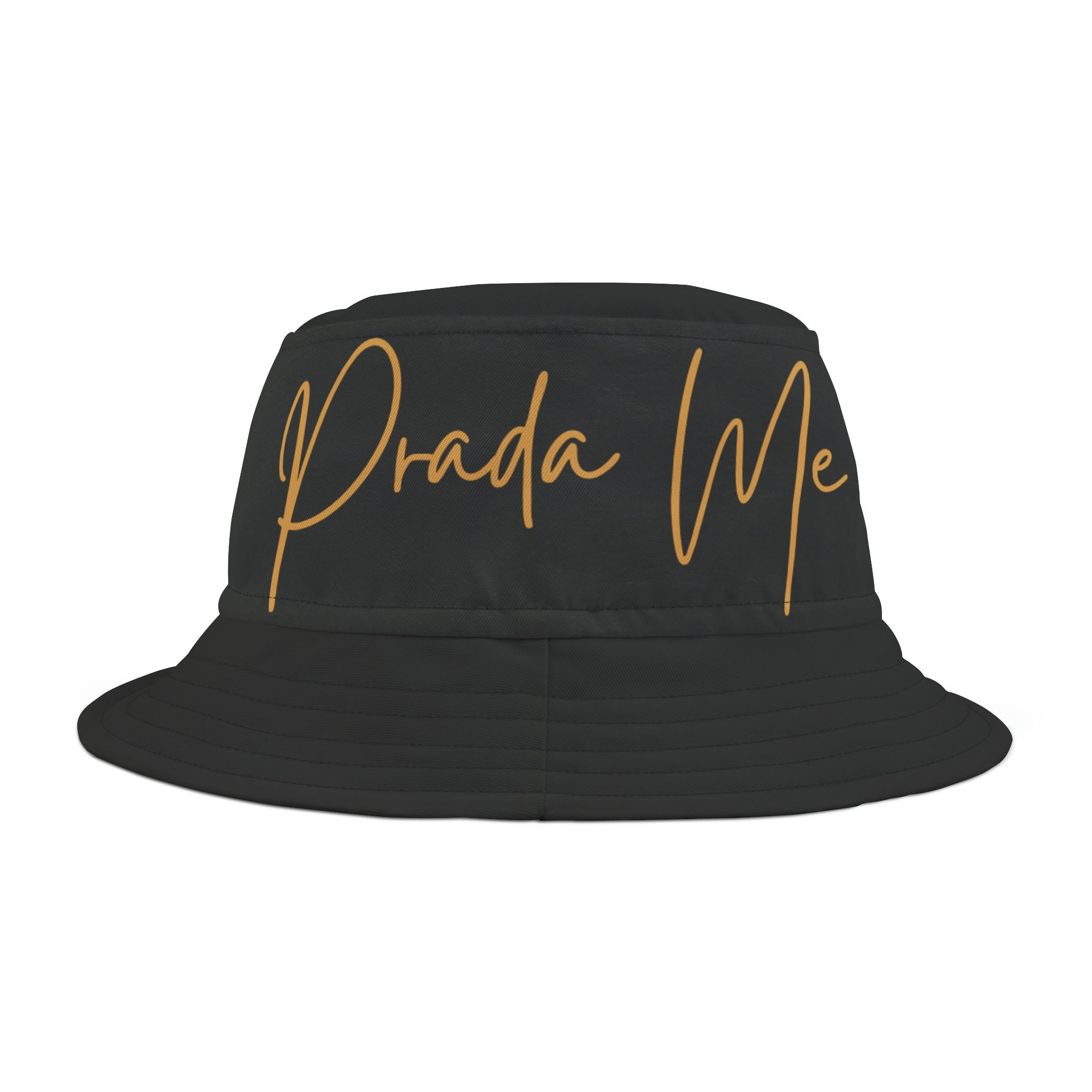 Prada logo-embroidered woven bucket hat - Black