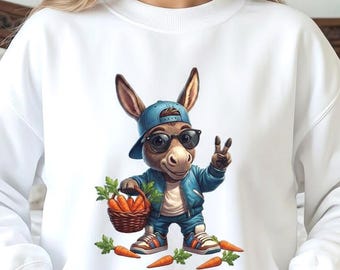 Diseño PNG de burro inteligente de moda: Camiseta divertida de burro real PNG (descarga digital)