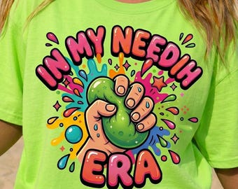 In My NeeDoh Era PNG, Retro Bubble Font Shirt Design, Stress Ball Aesthetic Graphic, Funny Anxiety Quote, Colorful Trendy Cute Summer PNG