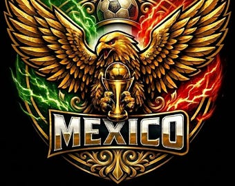 Trofeo Águila de Fútbol de México PNG, Arte de Fanático del Fútbol de México, Gráfico de la Copa Mundial 2026, Diseño de Camiseta Imprimible