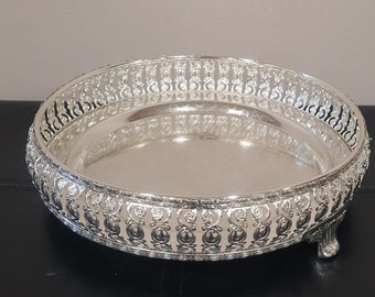 8" German Silver Pooja Tray/Silver Tray / Return gifts/ Pooja items/ Pooja Thaali Indian / Decor Plate / Multi purpose/Home Decor