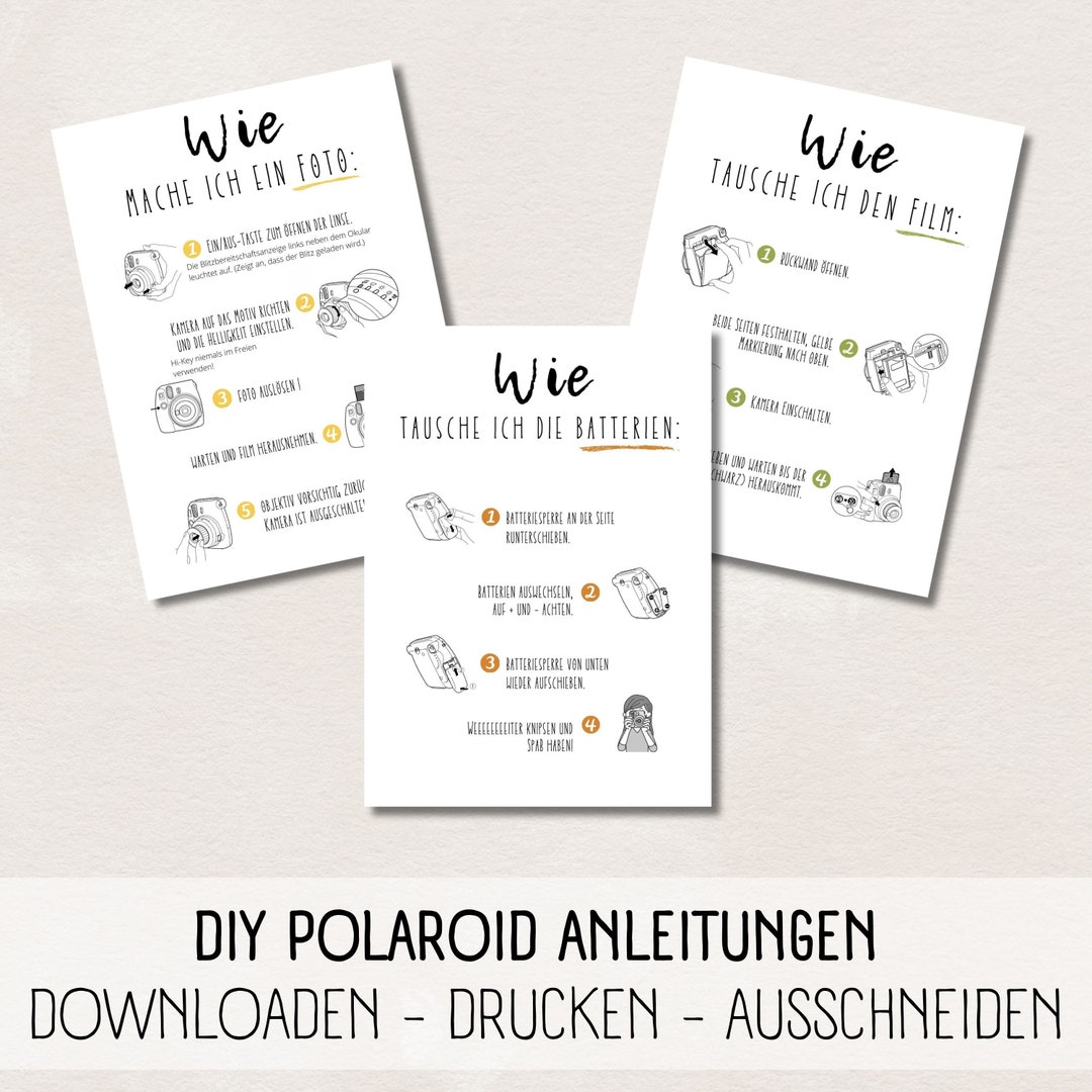 DIY Polaroid Instructions, Instax Mini 9 Instructions, Wedding