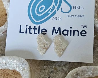 Little Maine. Crushed Oyster Shell Stud Earrings