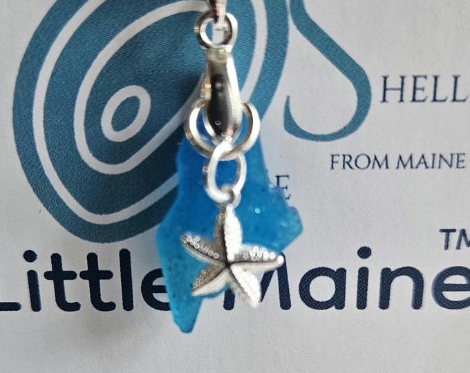 Little Maine, Crushed Teal Seaglass Necklace