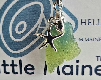 MAINE Necklace. "Little Maine," Seaglass